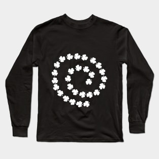 White Shamrock Spiral St Patricks Day Long Sleeve T-Shirt